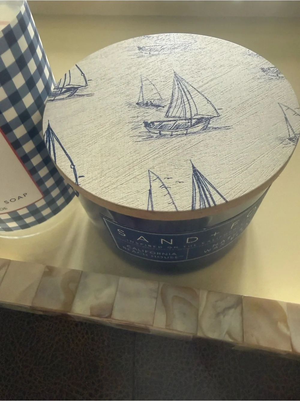 Sand & Fog- California Waves Hand Soap & California Beach House Candle -LARGE
